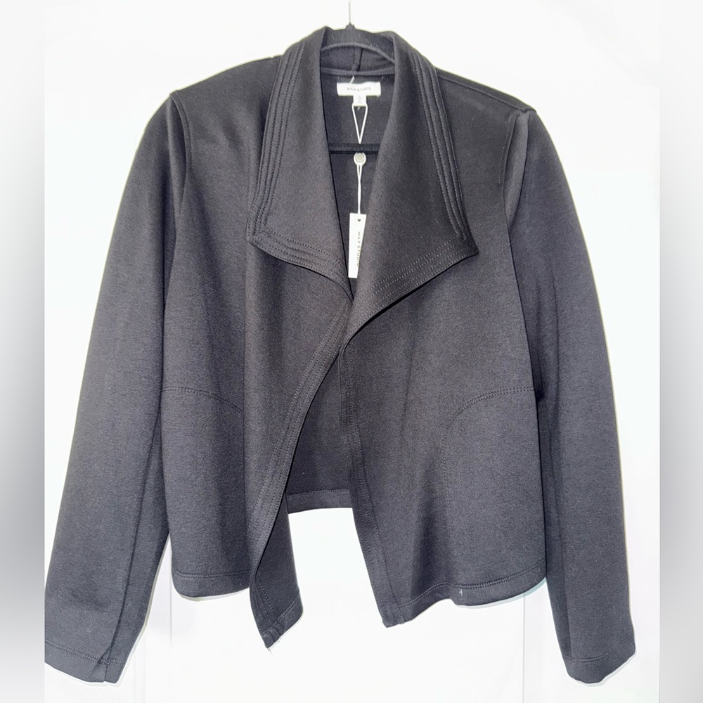 Max Studio Black Open Front Blazer